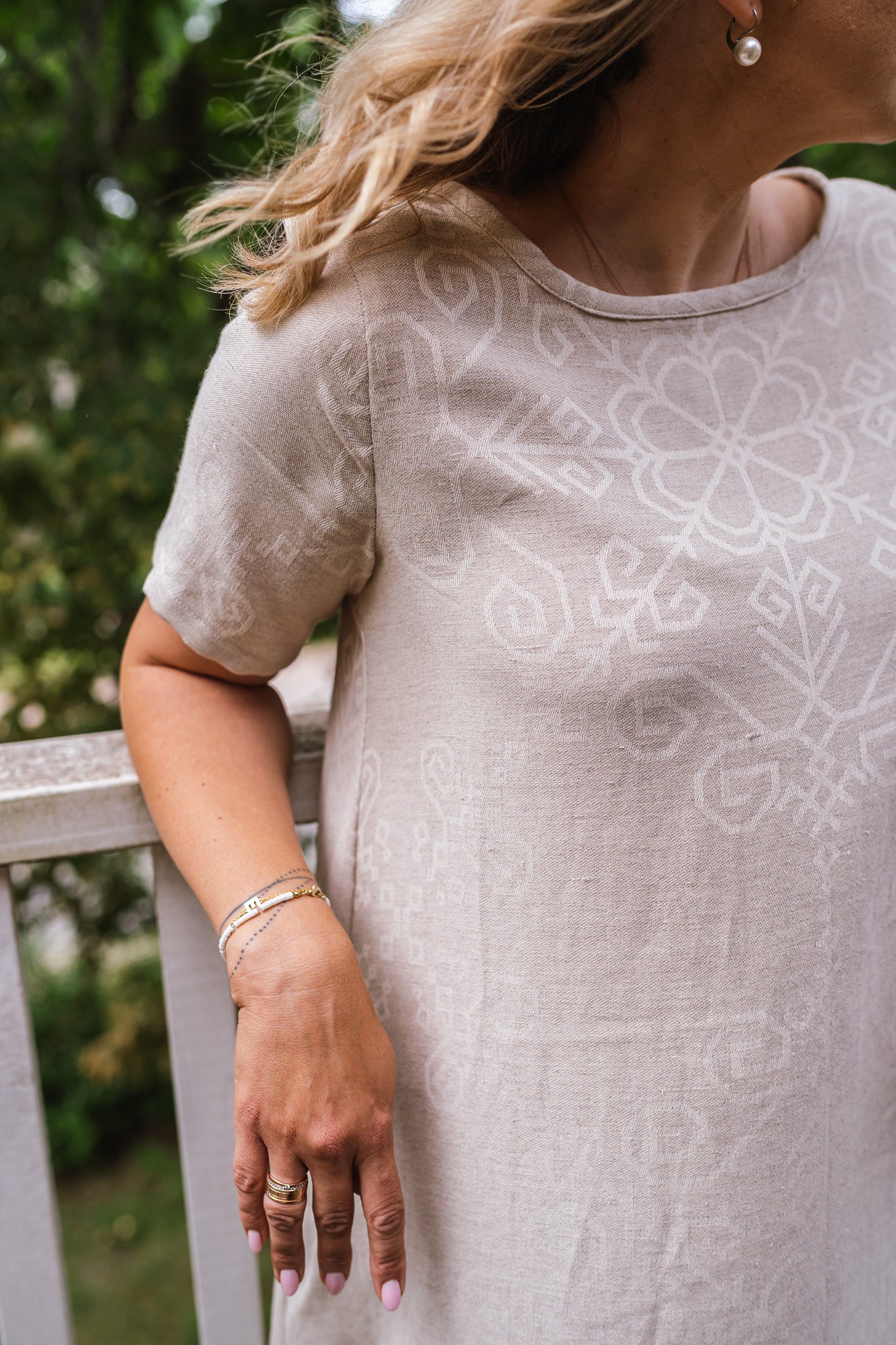 Woman dress Sun with sleeves, natural