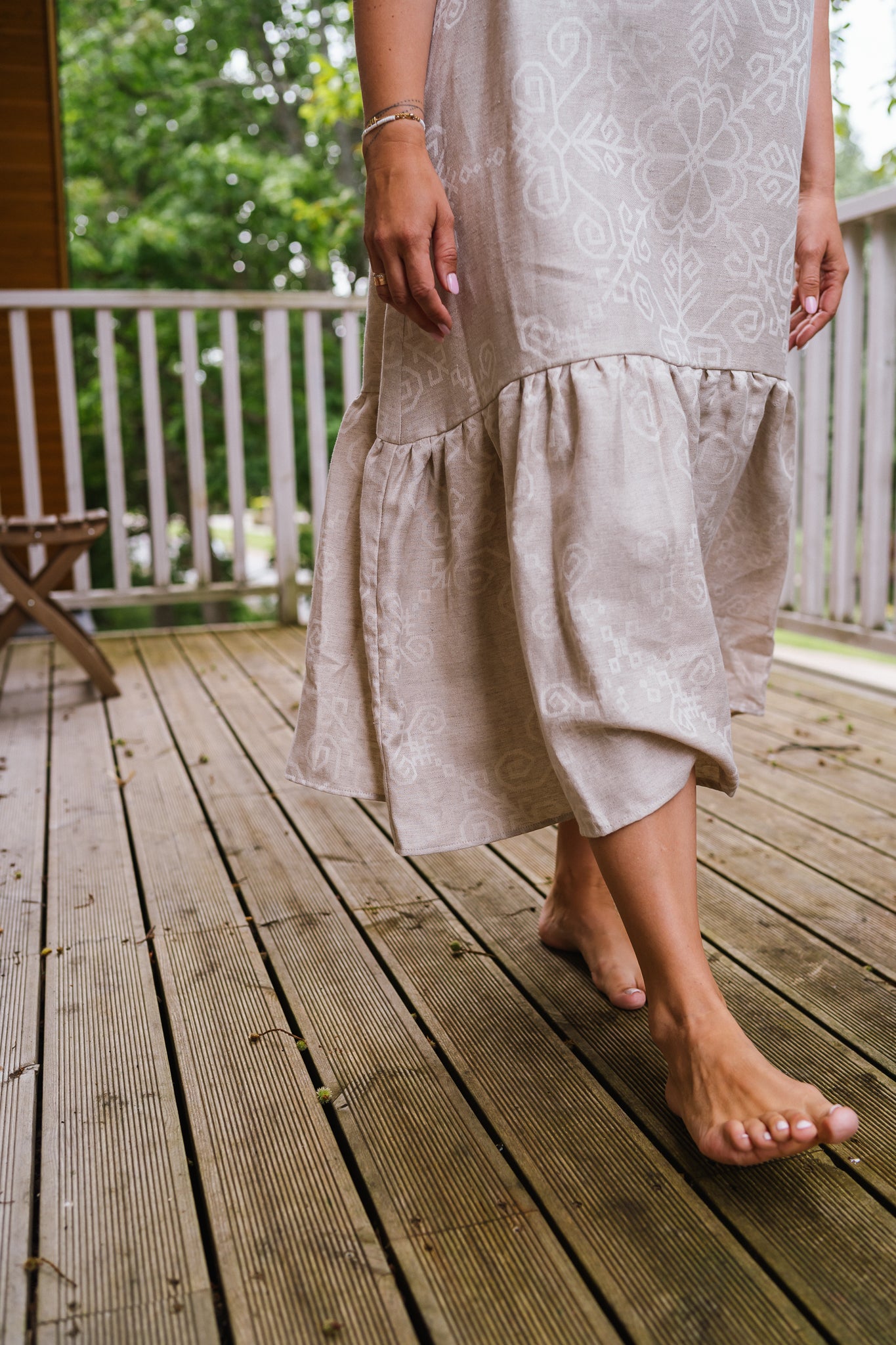 Woman dress Sun with sleeves, natural