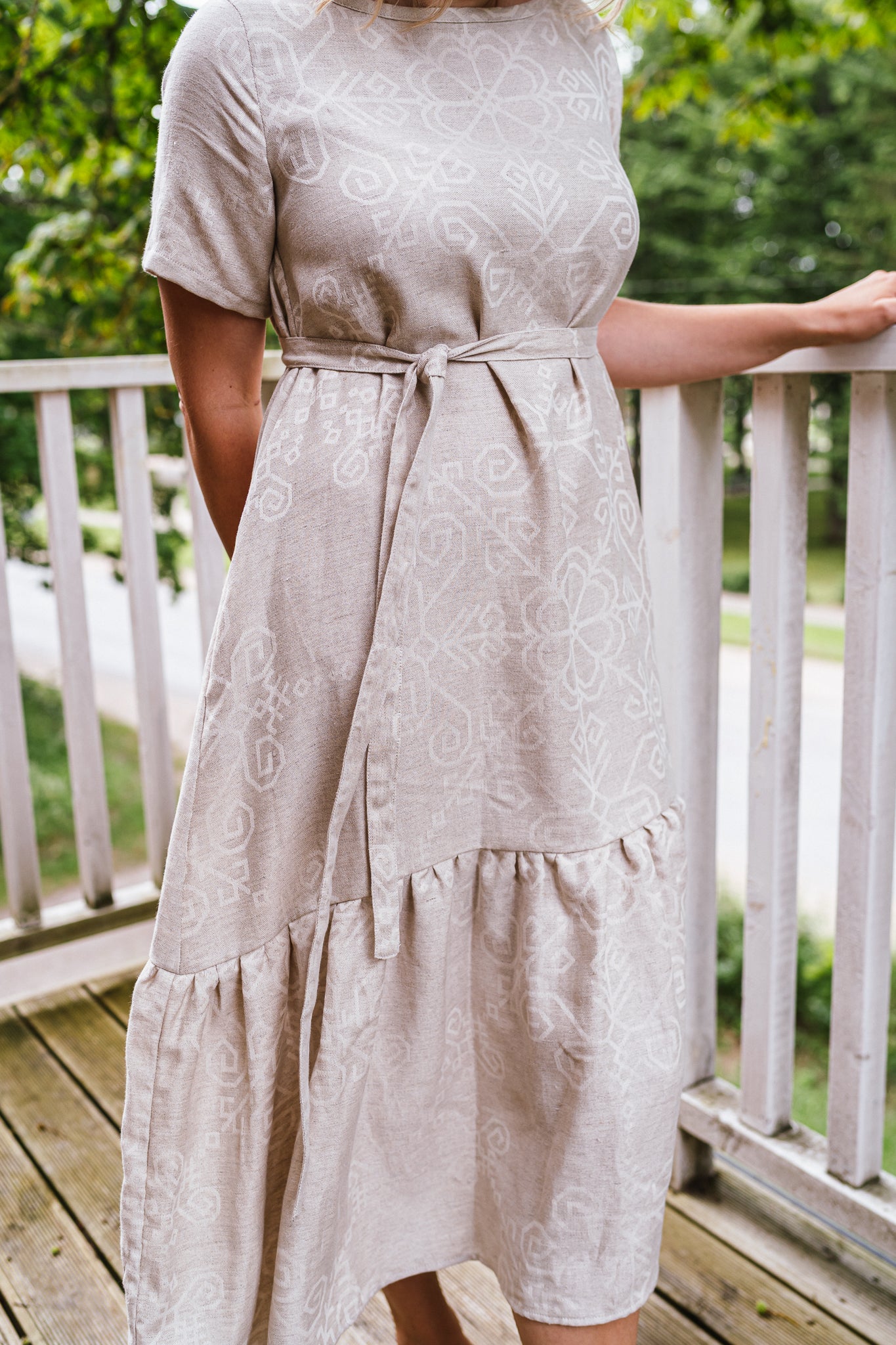 Woman dress Sun with sleeves, natural