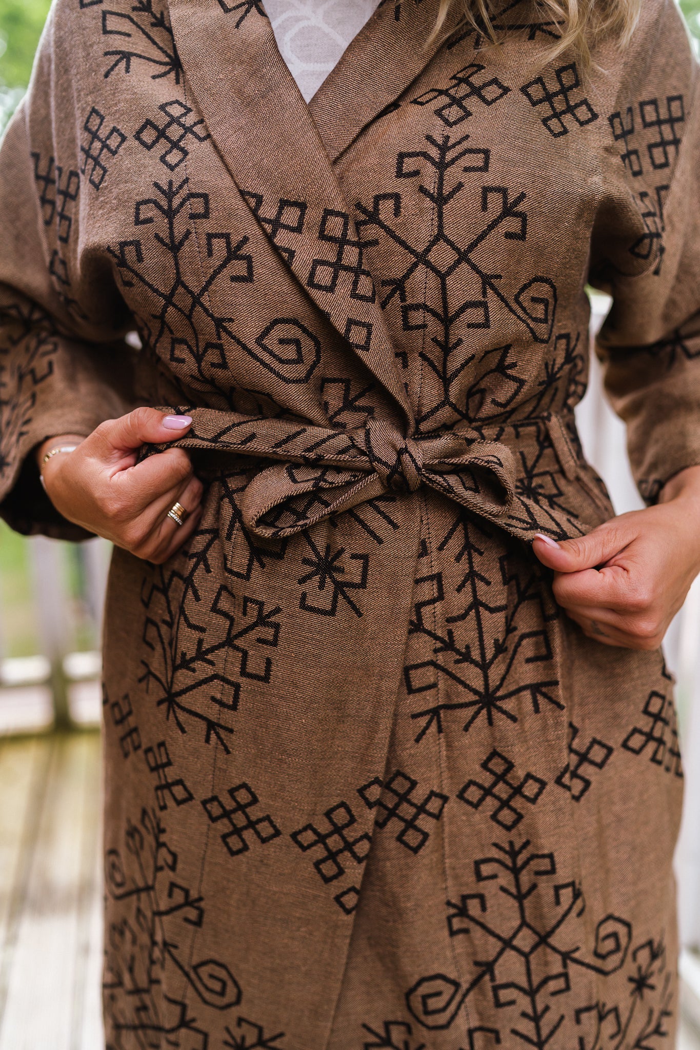 Linen Boho Style Robe / Kimono Austra Unisex, Mid