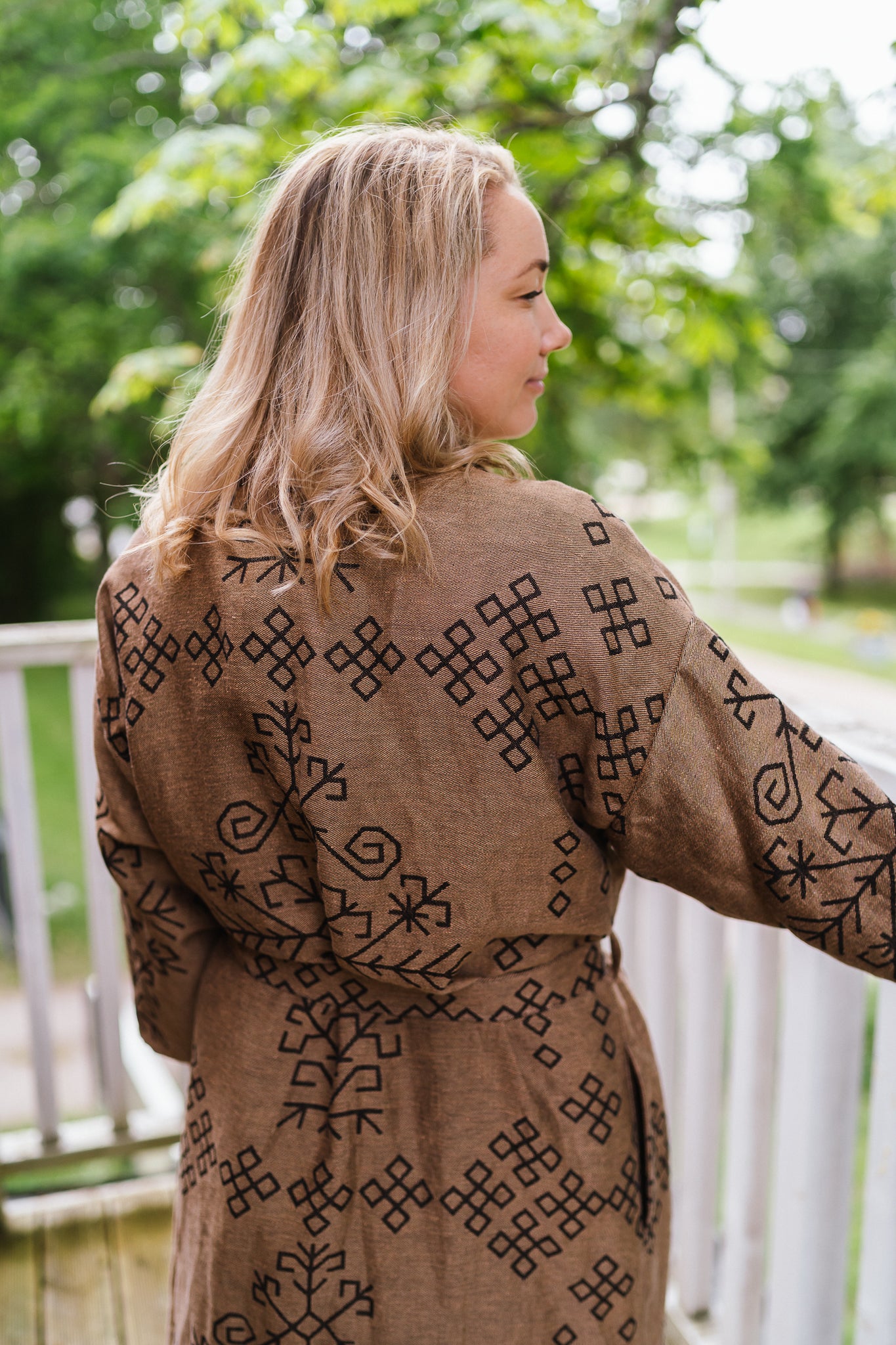 Linen Boho Style Robe / Kimono Austra Unisex, Mid