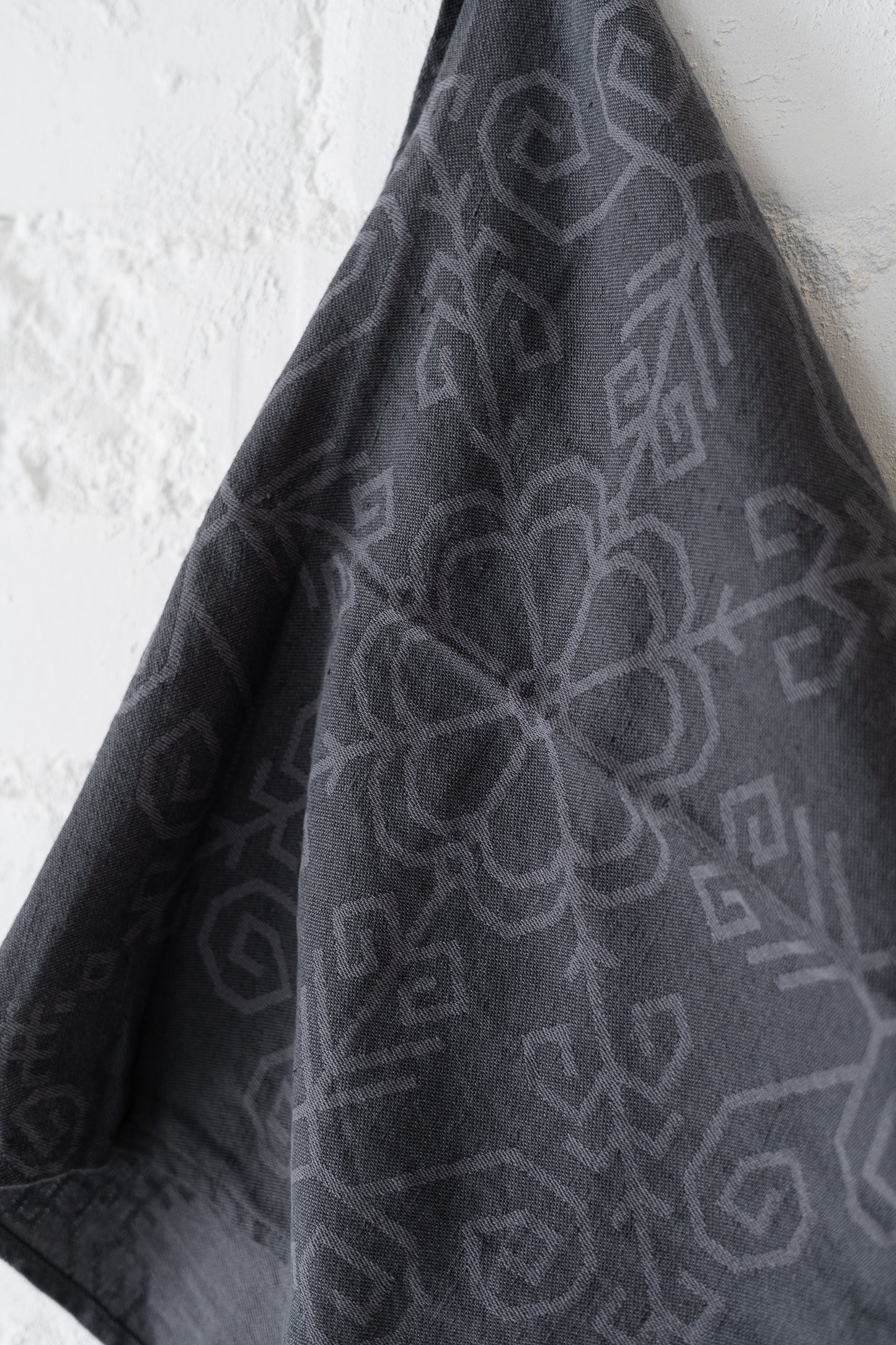 Linen Kitchen Towel Sun Mandala, grey
