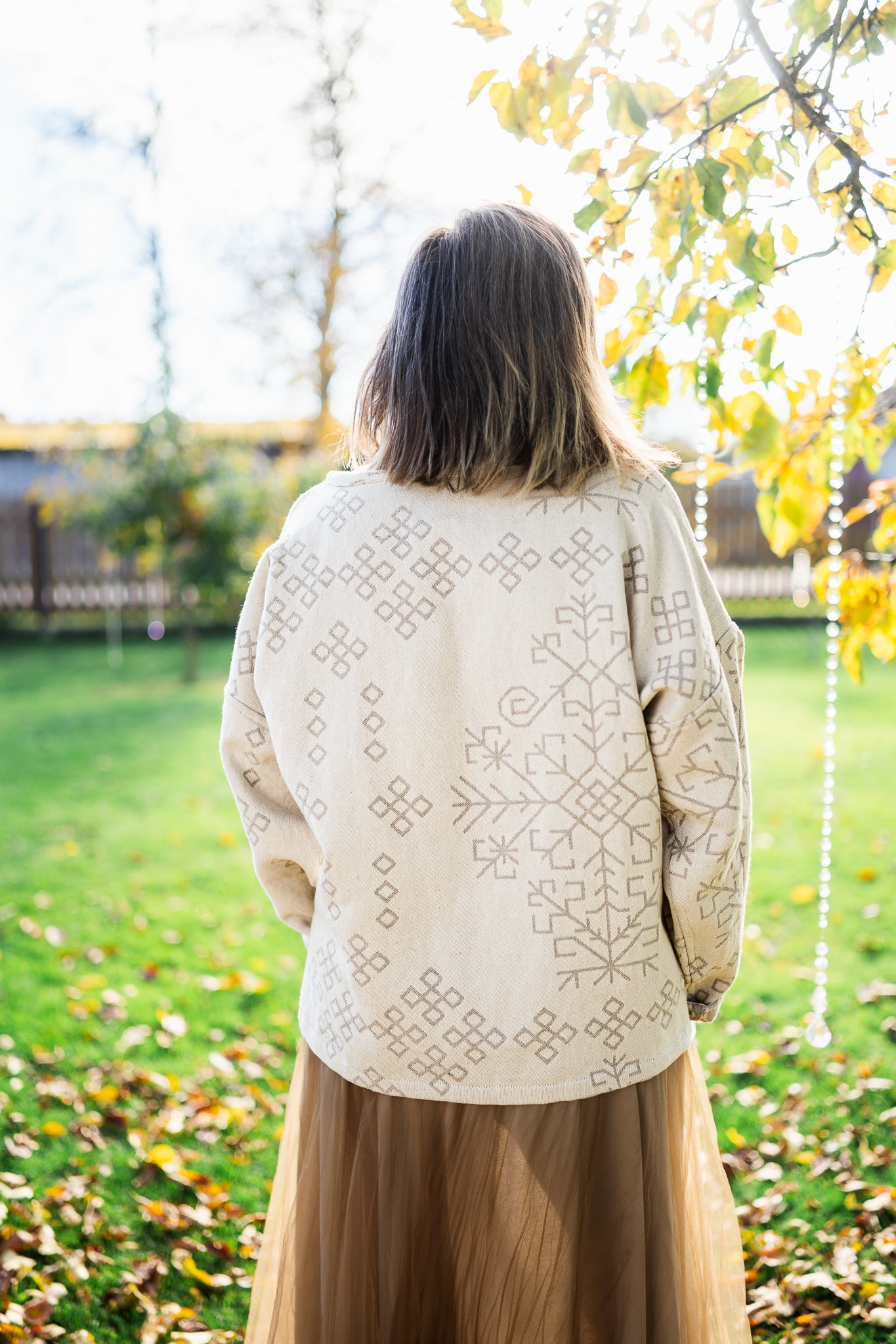 Bothsided Jacquard Sweater Austra, natural