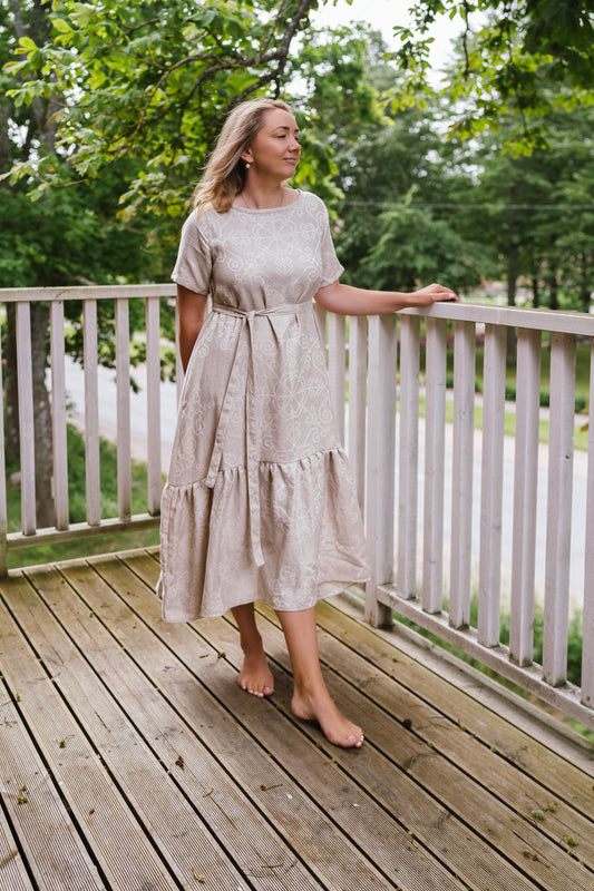 Woman dress Sun with sleeves, natural