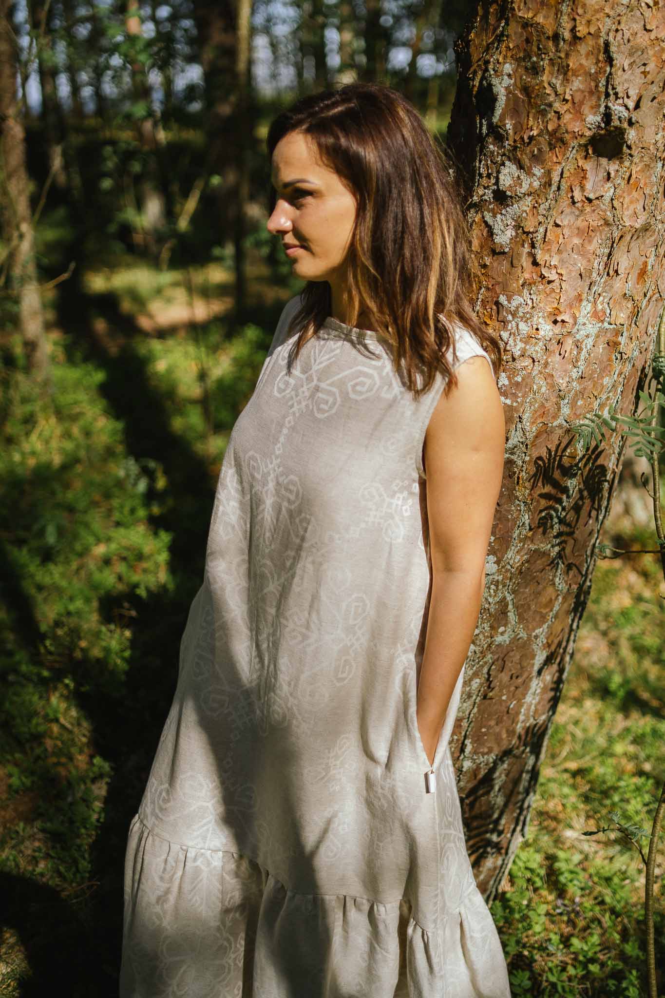 Sieviešu kleita Saule, naturāla