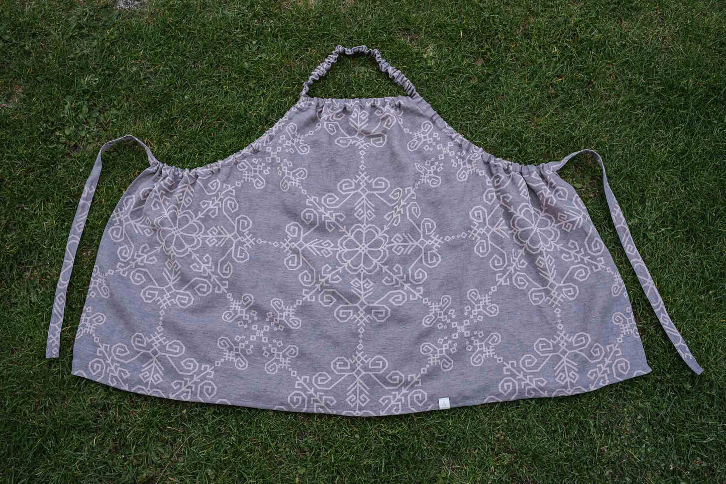 Sauna two-sided dress with Sun Mandala, grey/pink