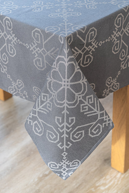 Lina galdauts ar Saules rakstu, pelēks