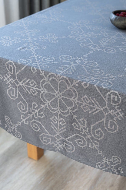 Lina galdauts ar Saules rakstu, pelēks