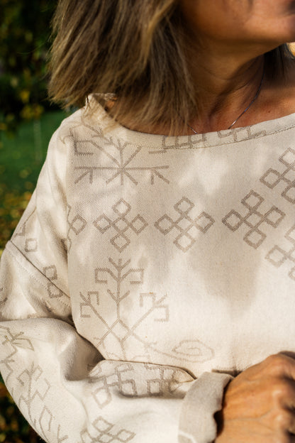 Bothsided Jacquard Sweater Austra, natural