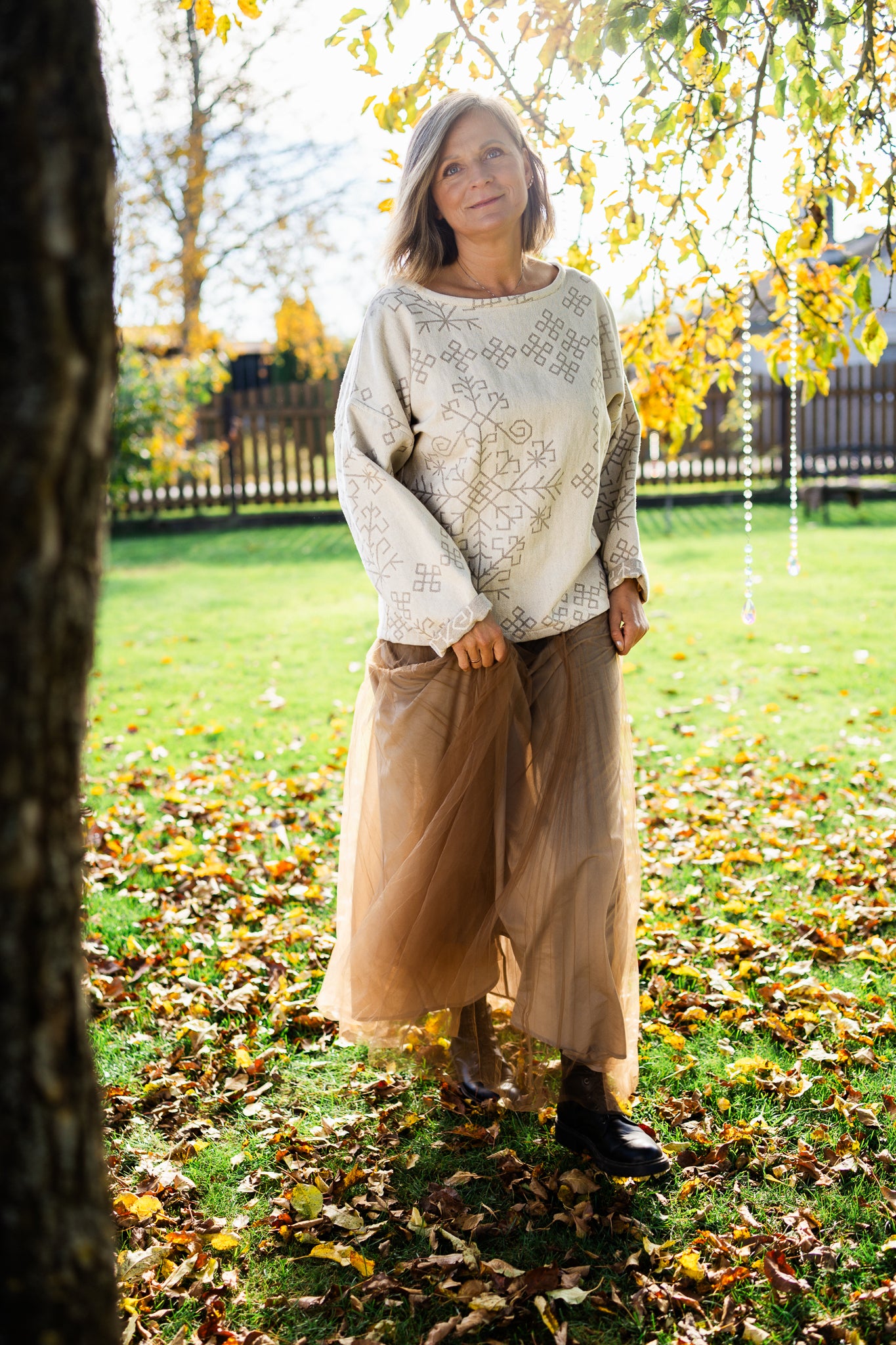 Bothsided Jacquard Sweater Austra, natural