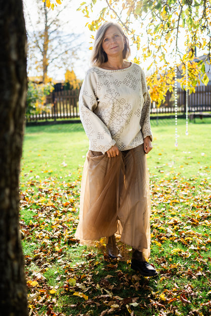 Bothsided Jacquard Sweater Austra, natural