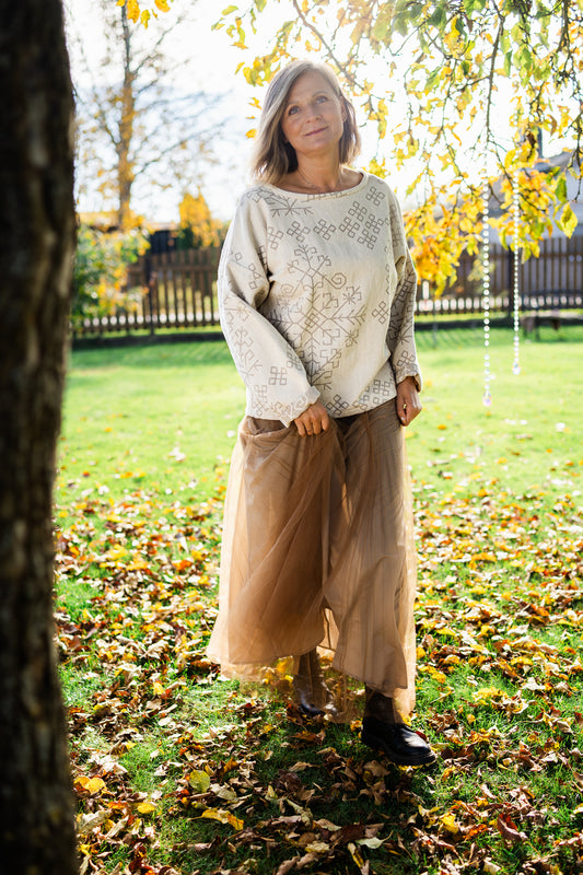 Bothsided Jacquard Sweater Austra, natural