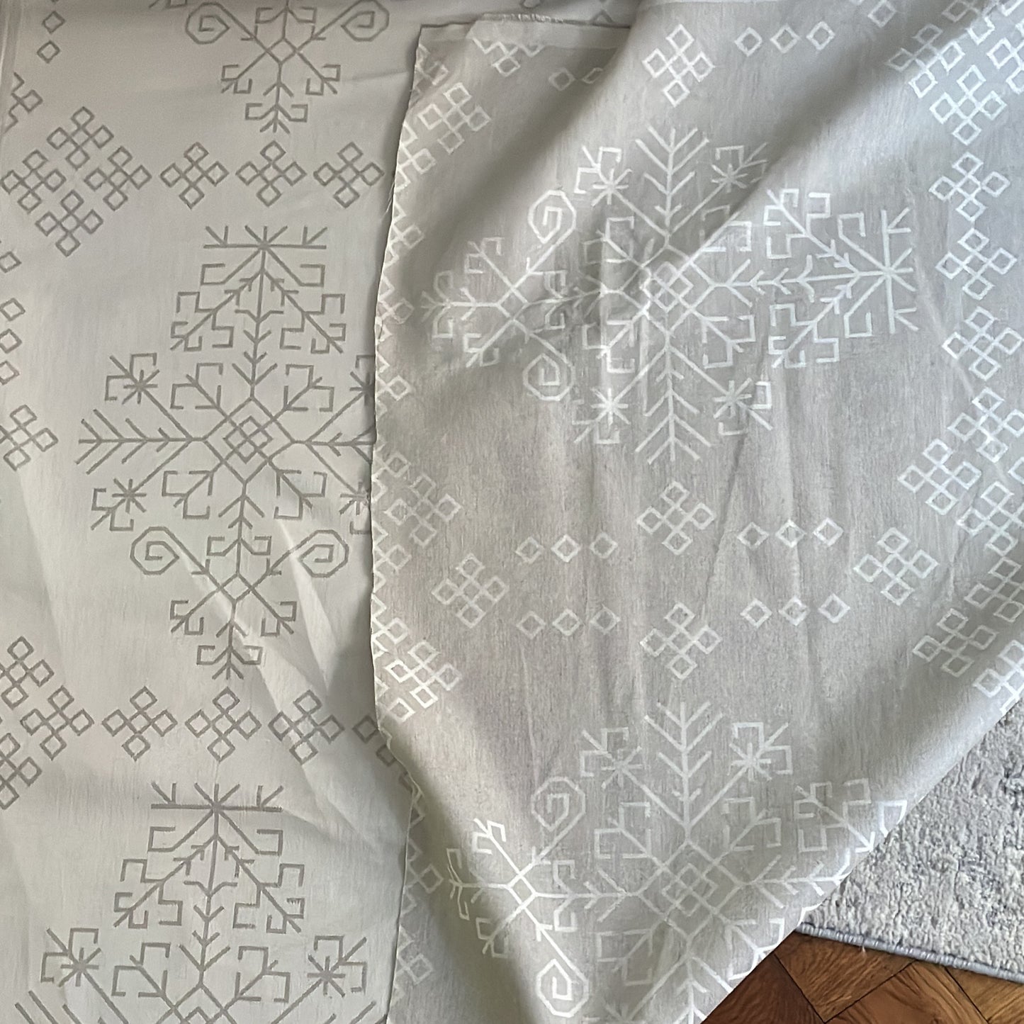 Natural Linen Fabric With Austra tree Pattern