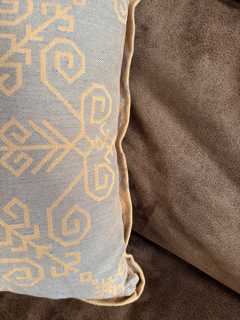 Decorative Cushion Cover with Sun Mandala, grey/orange