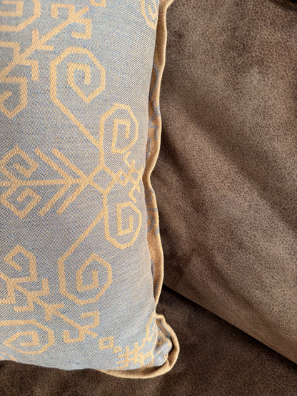 Decorative Cushion Cover with Sun Mandala, grey/orange