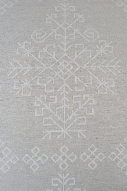 Bothsided Linen Tablecloth with Austra Tree Pattern, natural