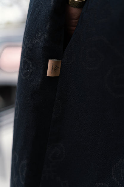 Linen Dress with Sun Symbol PLŪSTOŠĀ DZELME Flared, black