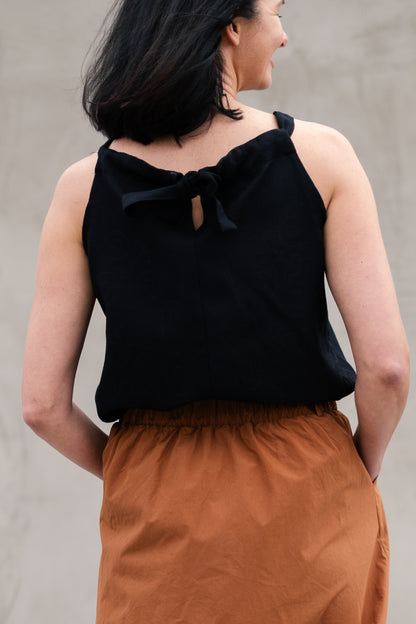 Linen Top with Sun Symbol