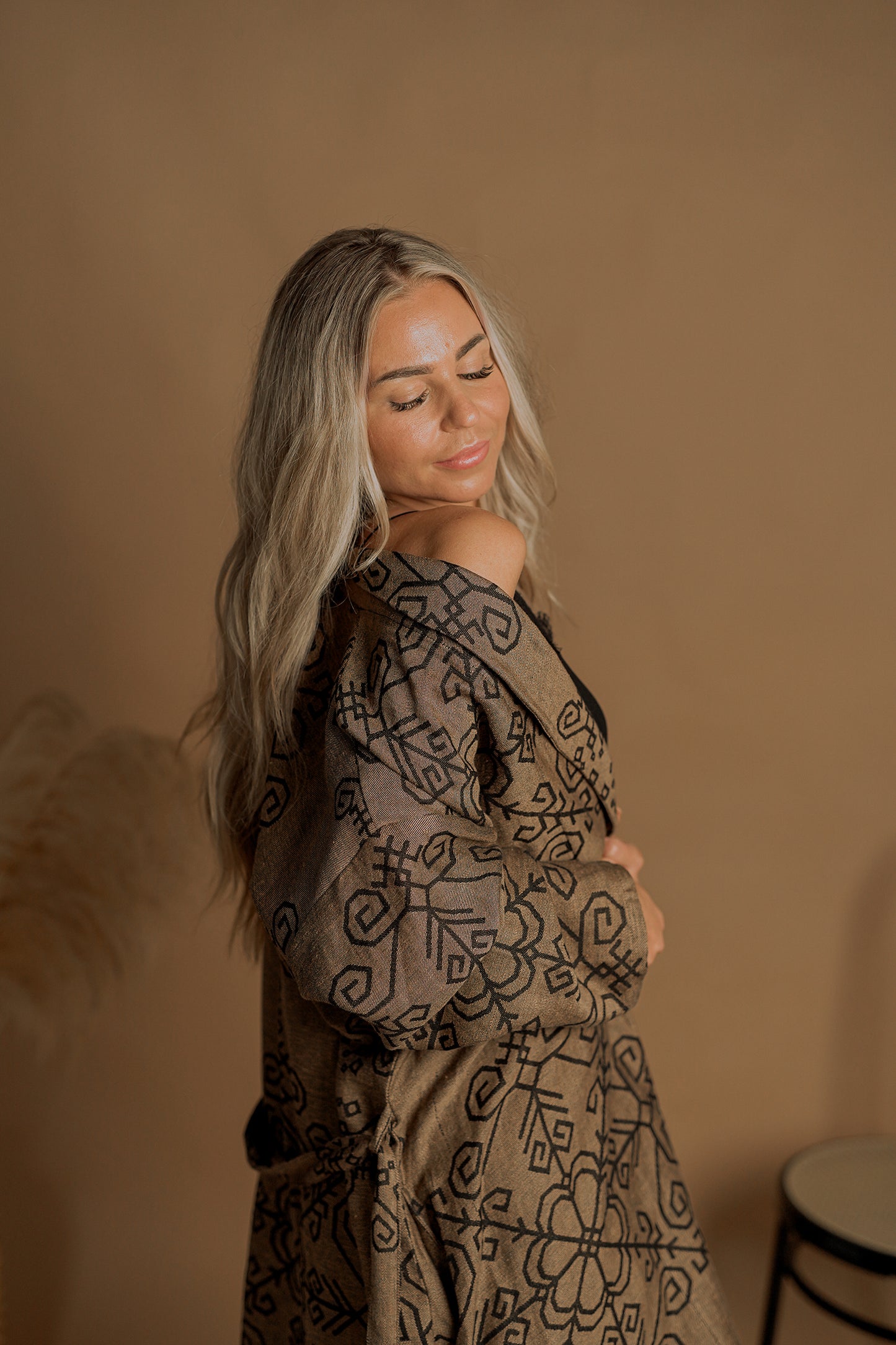 Boho stila kimono/halāts Saule unisex, mid