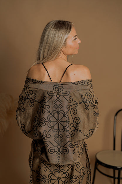 Boho stila kimono/halāts Saule unisex, mid