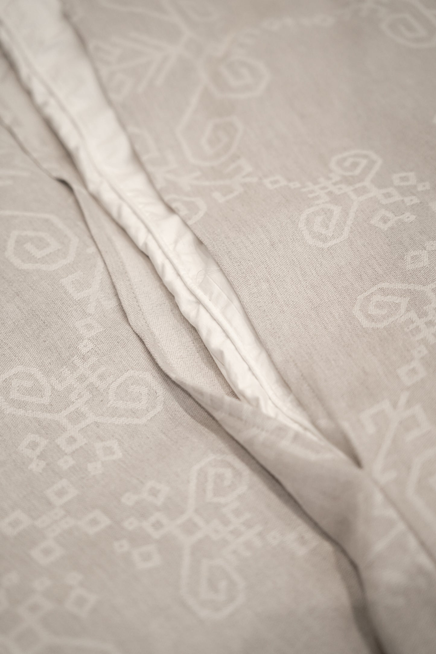 Bed Linen Duvet Cover Set with Sun Symbol, beige