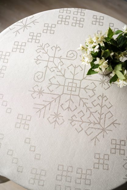 Natural Linen Tablecloth, Austra Tree Pattern