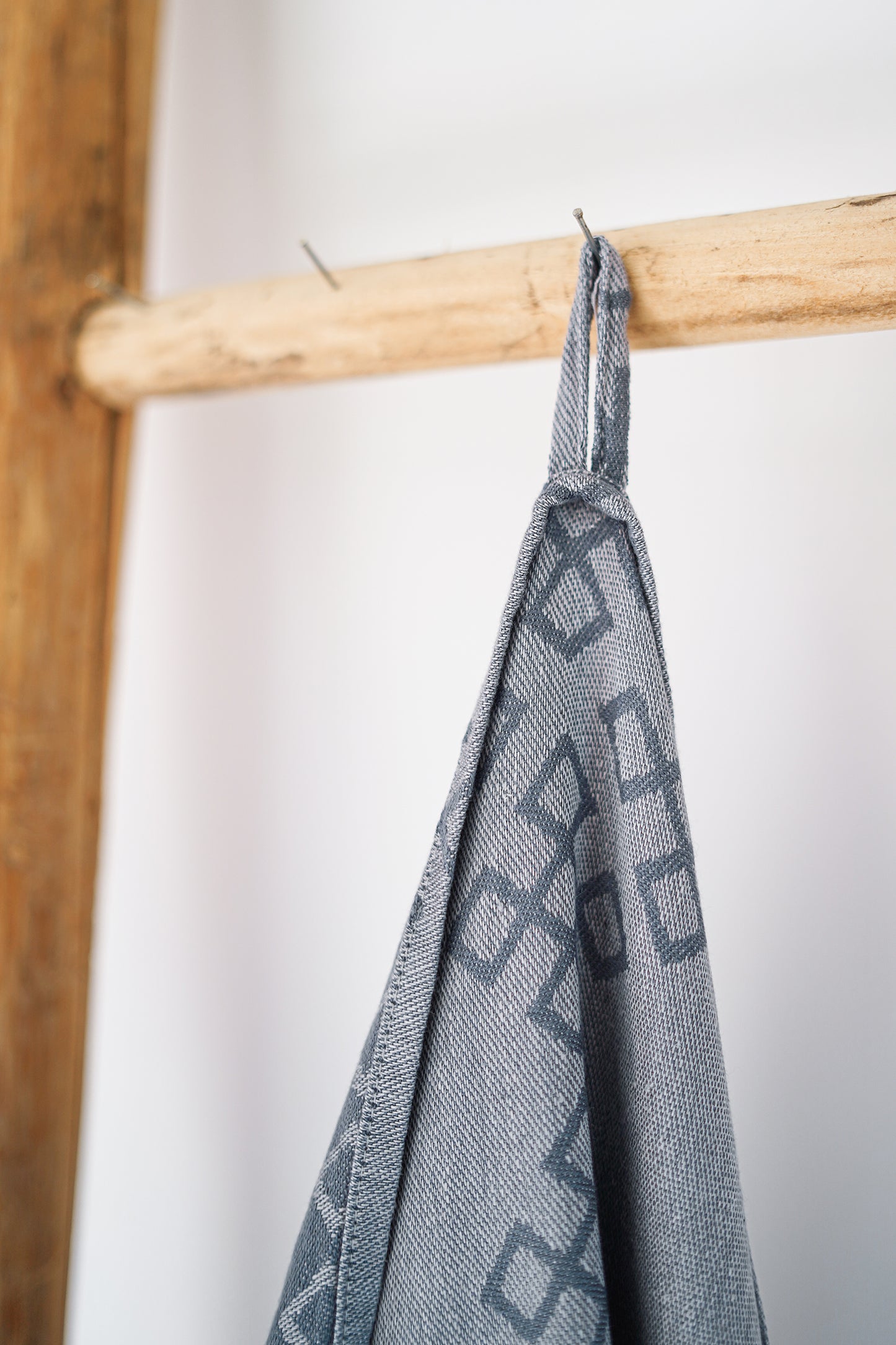 Grey Linen Towel, Austra tree Pattern