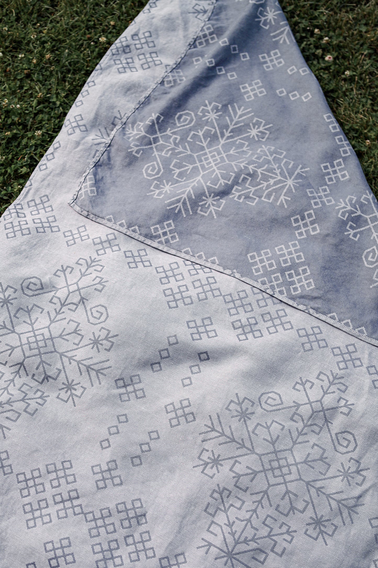 Grey Linen Towel, Austra tree Pattern