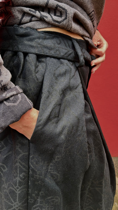 Skirt with Sun Symbol, black