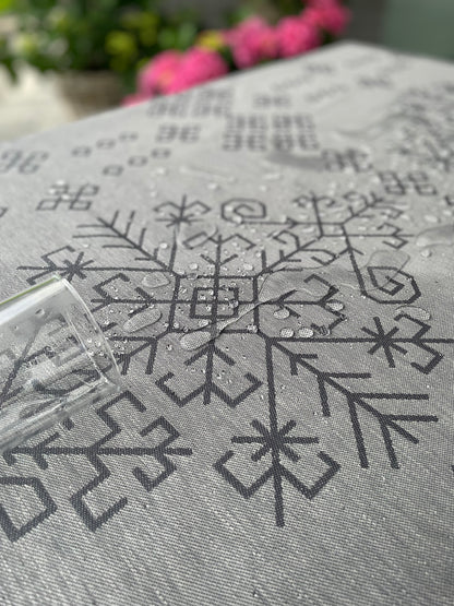 Water-Pro Doubleside Tablecloth Grey, Austra Tree Pattern